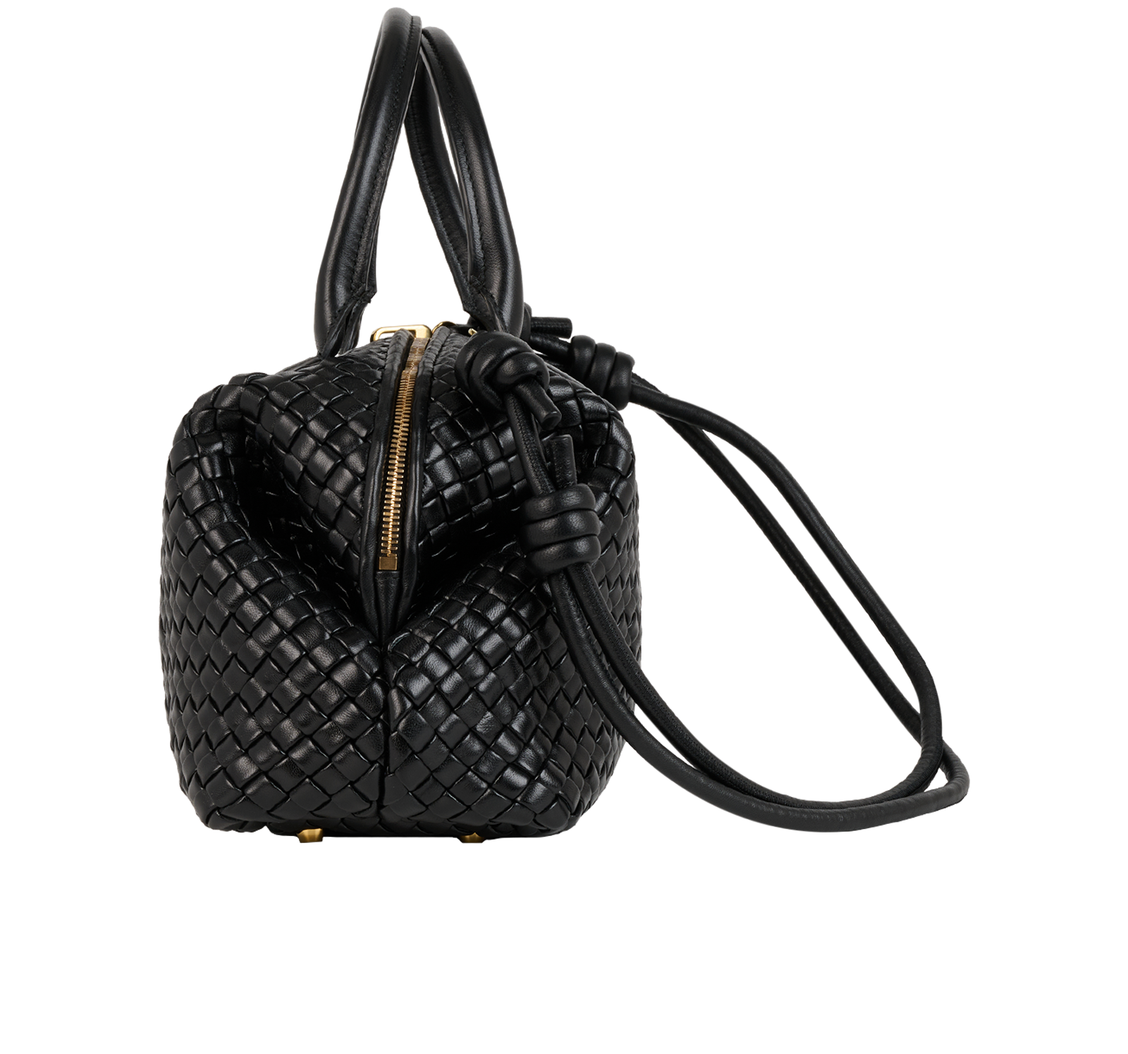 Medium Bauletto, &pound;1,500, Handbags, Black, Leather, Bottom view